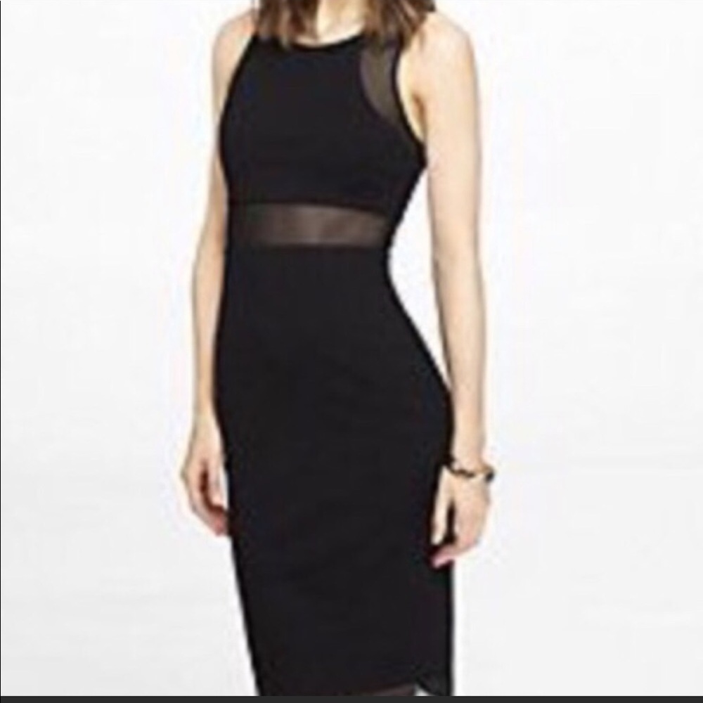 Express Fitted Midi Dress 4 Black